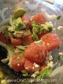 Watermelon, Avocado, and Feta Salad with Mint